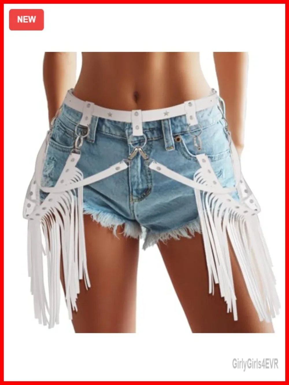 Fringe Belt Cowgirl PU Leather Western Costume Adjustable Waist